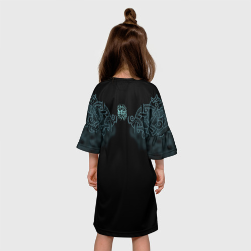 Детское платье 3D с принтом Heilung, вид сзади #2
