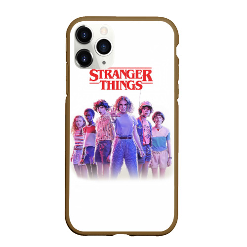 Чехол для iPhone 11 Pro Max матовый Stranger Things 3 - all, цвет коричневый