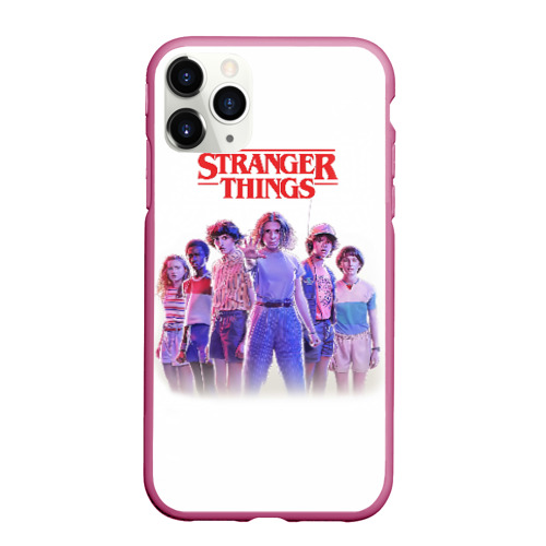 Чехол для iPhone 11 Pro Max матовый Stranger Things 3 - all, цвет малиновый