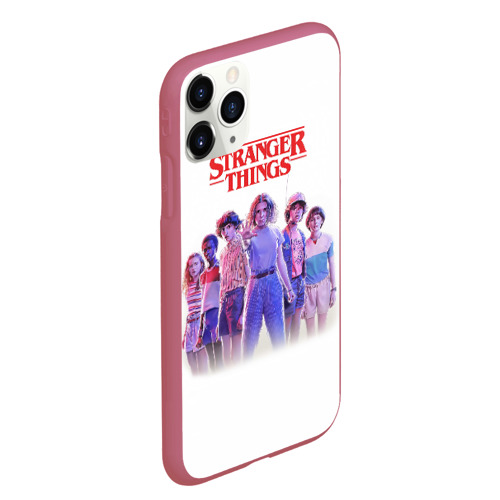Чехол для iPhone 11 Pro Max матовый Stranger Things 3 - all, цвет малиновый - фото 3