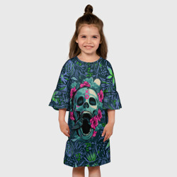 Детское платье 3D Череп В Цветах - фото 2