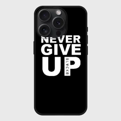 Чехол силиконовый для Apple iPhone 15 Pro Мax матовый Never give Up салах