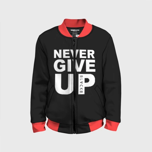 Детский бомбер 3D с принтом Never give Up салах, вид спереди #2