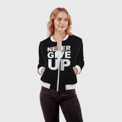 Женский бомбер 3D Never give Up салах - фото 2
