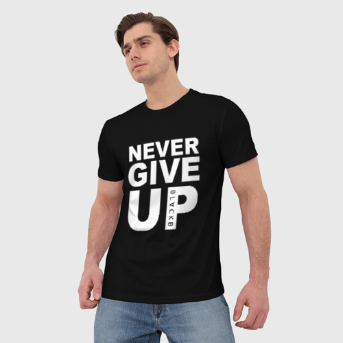 Мужская футболка 3D с принтом Never give Up салах, фото на моделе #1