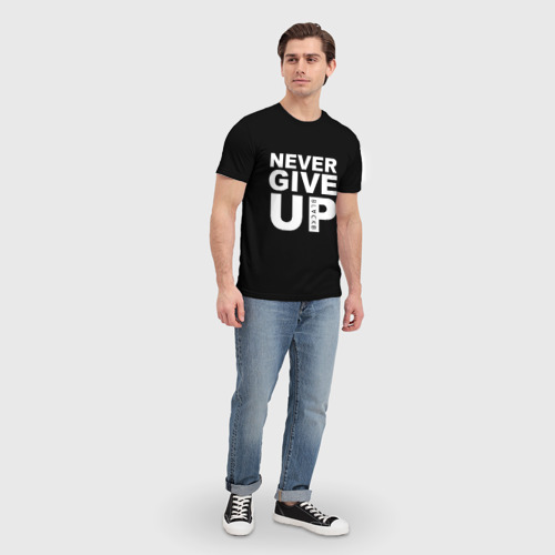 Мужская футболка 3D с принтом Never give Up салах, вид сбоку #3