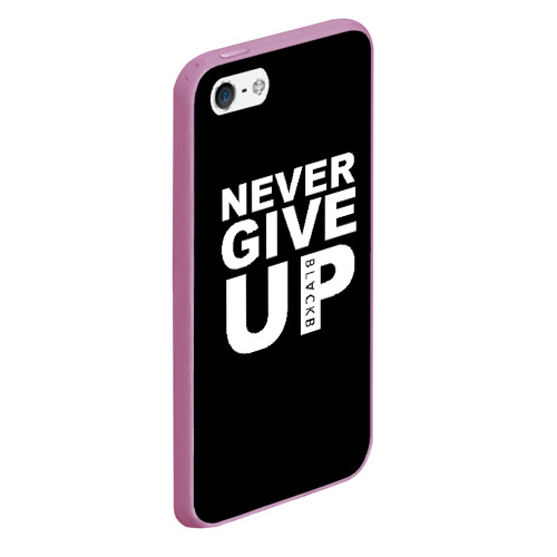 Чехол для iPhone 5/5S матовый Never give Up салах, цвет розовый - фото 3