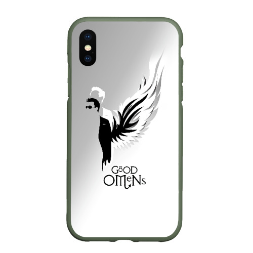 Чехол для iPhone XS Max матовый Good Omens, цвет темно-зеленый