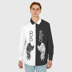 Мужская рубашка oversize 3D Good omens - фото 2