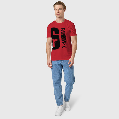 Мужская футболка хлопок Rainbow Six Siege радуга 6 осада R6S, цвет красный - фото 5