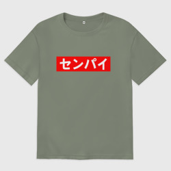 Женская футболка хлопок Oversize Senpai сенпай