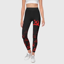 Леггинсы 3D Серп и молот СССР паттерн - фото 2