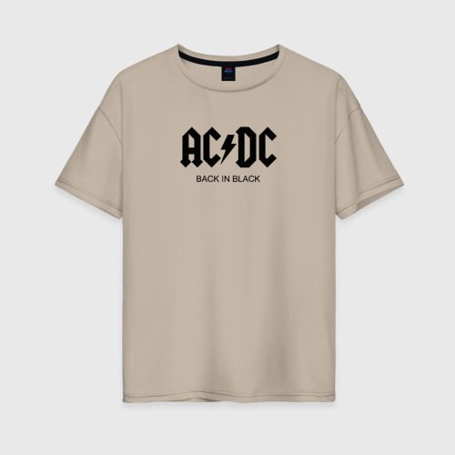 Женская футболка хлопок Oversize с принтом AC/DC, вид спереди #2