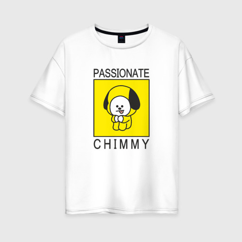Женская футболка хлопок Oversize Passionate chimmy [BTS], цвет белый