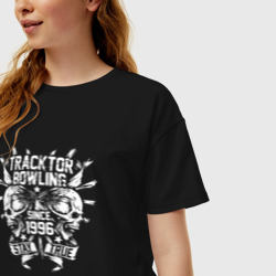 Женская футболка хлопок Oversize Tracktor Bowling - фото 2
