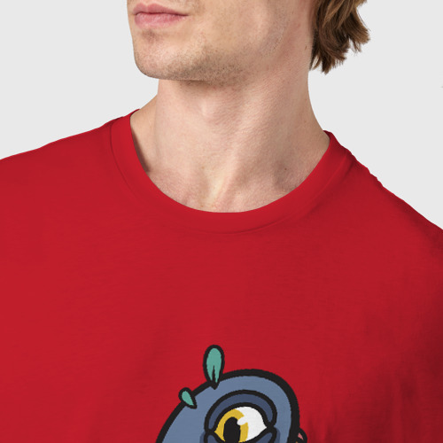 Мужская футболка хлопок Напыщенный голубь, цвет красный - фото 6