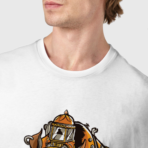 Мужская футболка хлопок Носорог Steampunk, цвет белый - фото 6