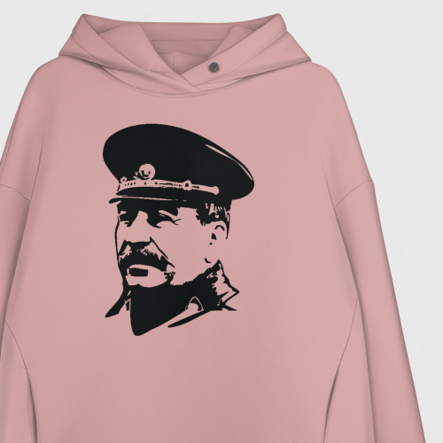 Женское худи Oversize хлопок Сталин, цвет пыльно-розовый - фото 3
