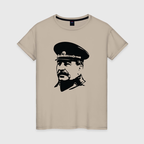 Женская футболка хлопок Сталин, цвет миндальный
