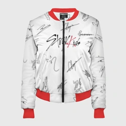 Женский бомбер 3D Stray kids автографы
