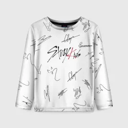Детский лонгслив 3D Stray kids автографы