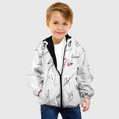 Детская куртка 3D Stray kids автографы, цвет черный - фото 3