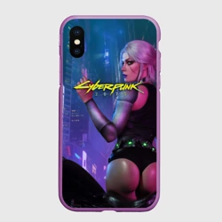 Чехол для iPhone XS Max матовый Cyberpunk 2077 Цири hot