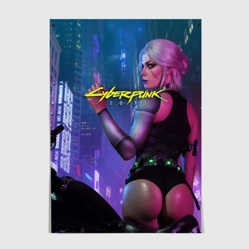 Постер Cyberpunk 2077 Цири hot