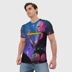 Мужская футболка 3D Cyberpunk 2077 Цири - фото 2