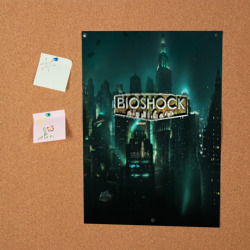 Постер с принтом Bioshock для любого человека, вид спереди №2. Цвет основы: белый