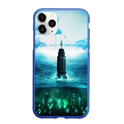 Чехол для iPhone 11 Pro Max матовый Bioshock башня и подводный город
