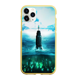 Чехол для iPhone 11 Pro Max матовый Bioshock башня и подводный город