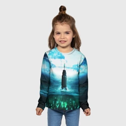 Детский лонгслив 3D Bioshock башня и подводный город - фото 2