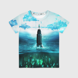 Детская футболка 3D Bioshock башня и подводный город
