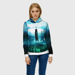 Женская толстовка 3D Bioshock башня и подводный город - фото 2