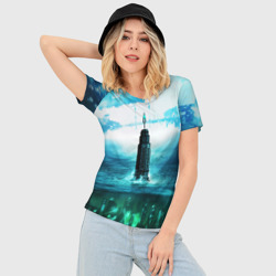 Женская футболка 3D Slim Bioshock башня и подводный город - фото 2