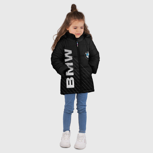 Зимняя куртка для девочек 3D с принтом BMW, вид сбоку #3