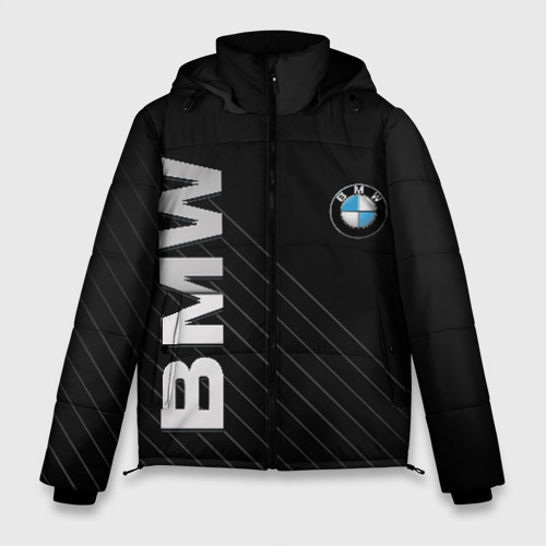 Мужская зимняя куртка 3D с принтом BMW, вид спереди #2