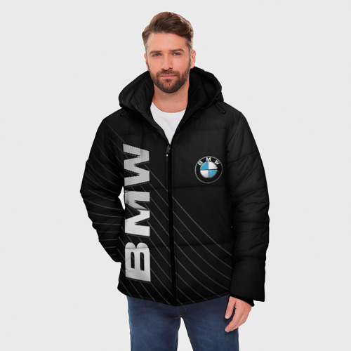 Мужская зимняя куртка 3D с принтом BMW, фото на моделе #1