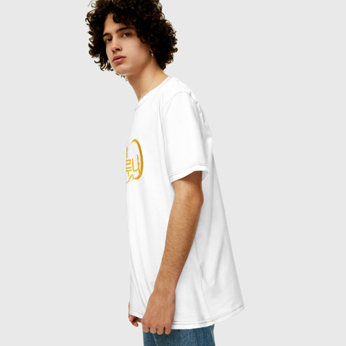 Мужская футболка хлопок Oversize Отель Дель Луна логотип, цвет белый - фото 5