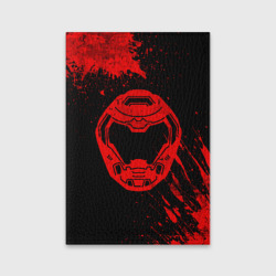 Обложка для паспорта матовая кожа Doom - Шлем