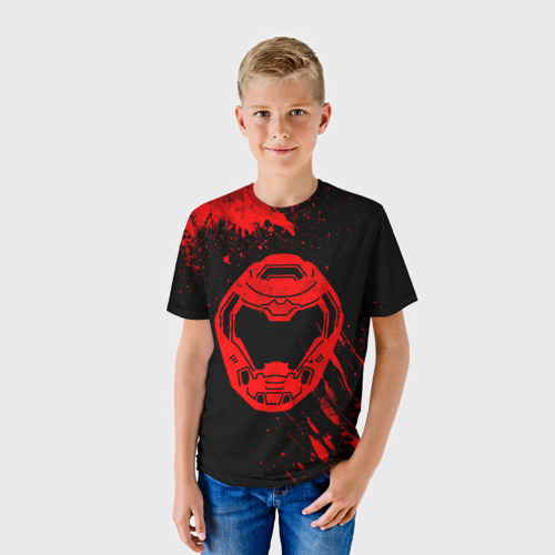 Детская футболка 3D Doom - Шлем, цвет 3D печать - фото 3