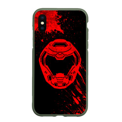 Чехол для iPhone XS Max матовый Doom - Шлем