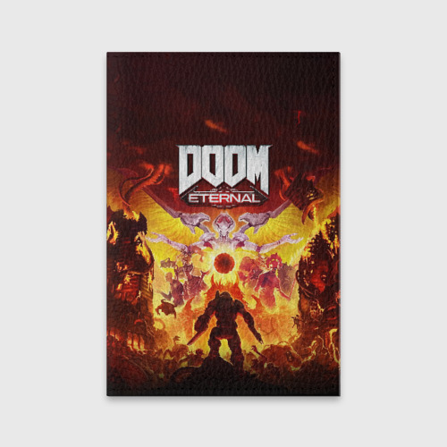 Обложка для паспорта матовая кожа Doom Eternal, цвет фиолетовый
