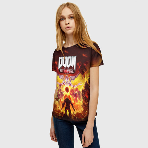 Женская футболка 3D Doom Eternal, цвет 3D печать - фото 3