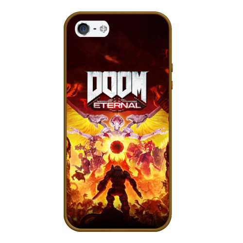 Чехол для iPhone 5/5S матовый Doom Eternal, цвет коричневый