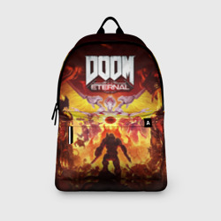 Рюкзак с принтом Doom Eternal для любого человека, вид спереди №3. Цвет основы: белый