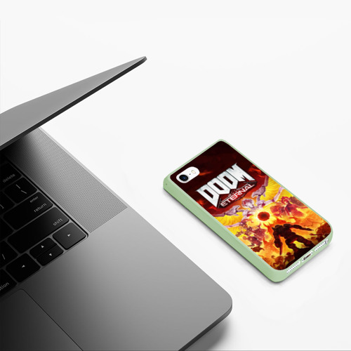 Чехол для iPhone 5/5S матовый Doom Eternal, цвет салатовый - фото 5