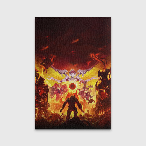 Обложка для паспорта матовая кожа Doom Eternal, цвет фиолетовый - фото 2