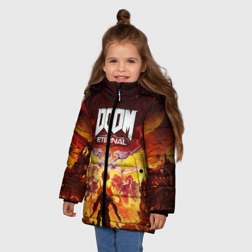 Зимняя куртка для девочек 3D Doom Eternal - фото 3